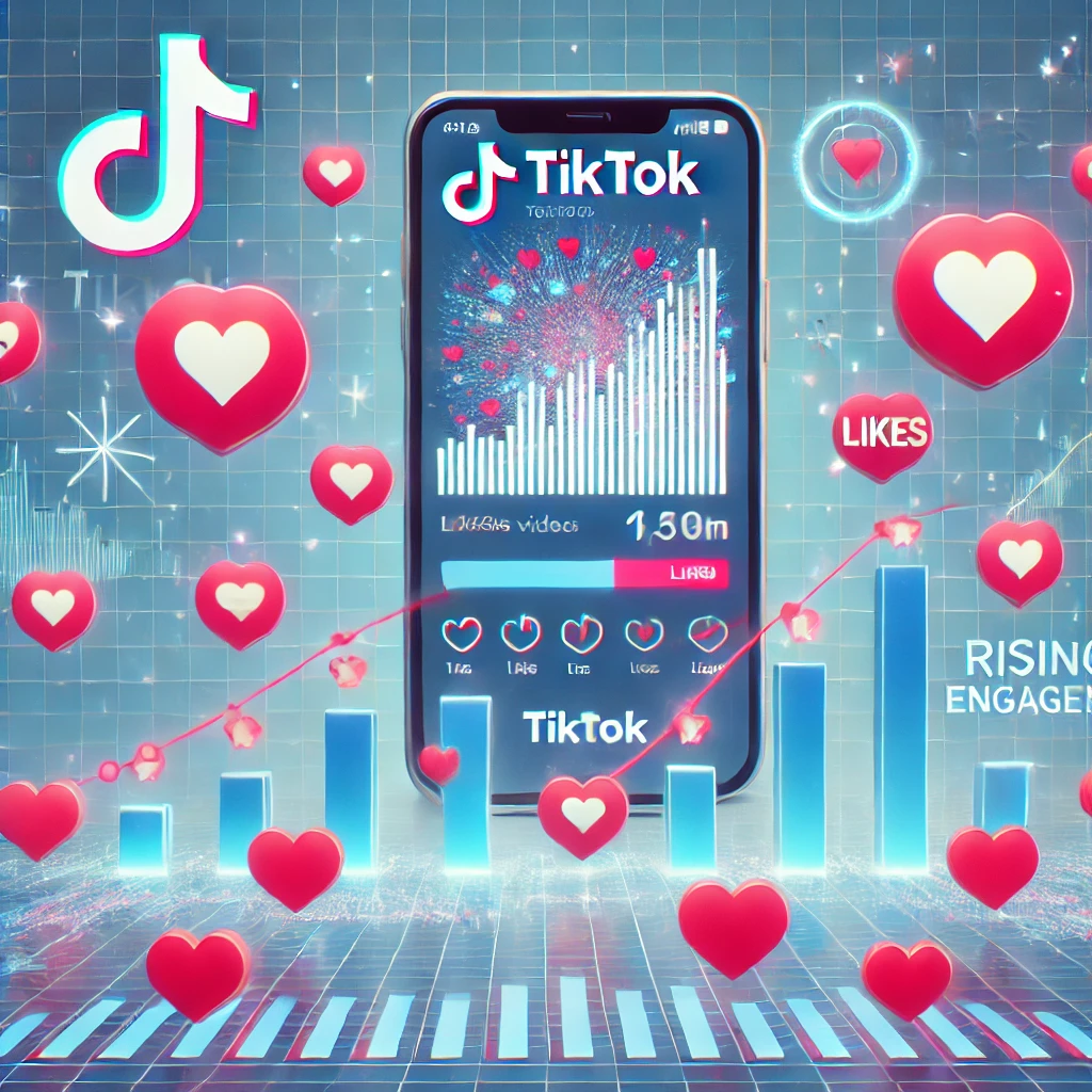 วิดีโอ TikTok ที่มีหัวใจมากมายแสดงถึงยอดไลค์และการมีส่วนร่วมที่เพิ่มขึ้น