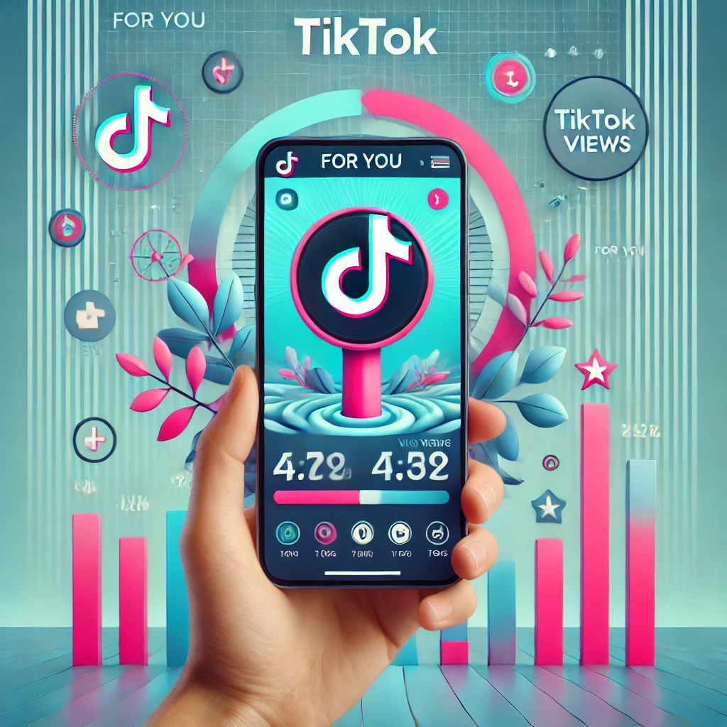 หน้าจอสมาร์ทโฟนแสดงวิดีโอ TikTok ที่มียอดวิวสูง