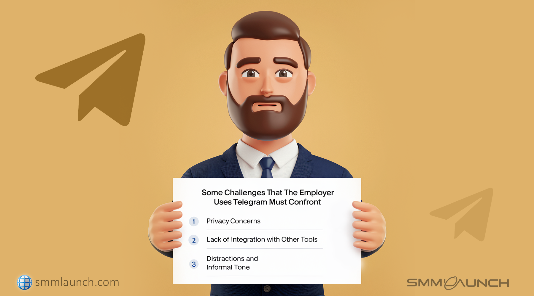 some challenges that the employer uses Telegram must confront