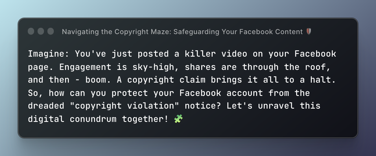 Navigating the Copyright Maze: Safeguarding Your Facebook Content 🛡️📚