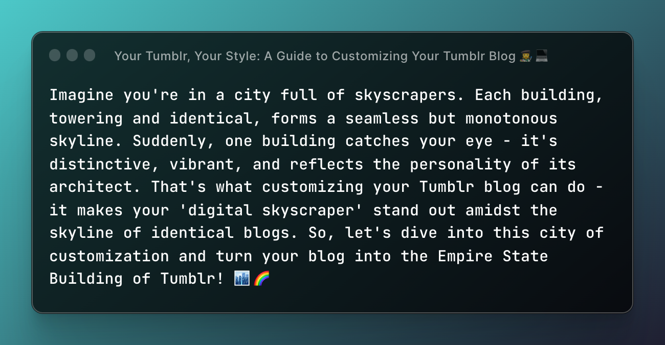 Your Tumblr, Your Style: A Guide to Customizing Your Tumblr Blog 👩‍🎨💻