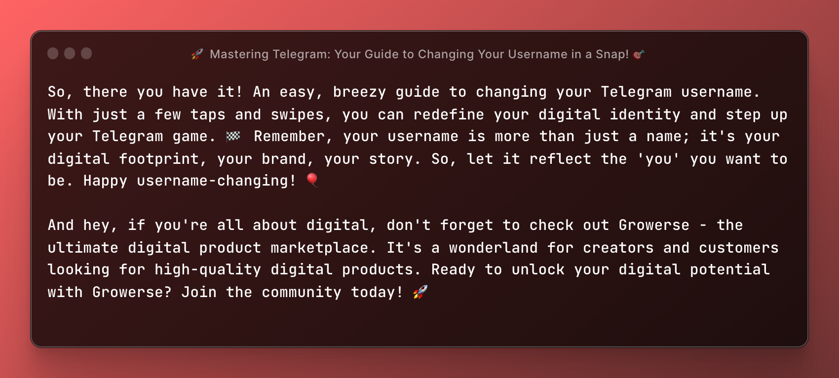 🚀 Mastering Telegram: Your Guide to Changing Your Username in a Snap! 🎯