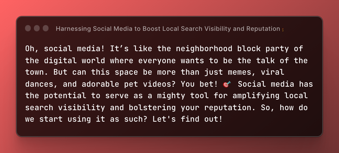 Harnessing Social Media to Boost Local Search Visibility and Reputation 🚀