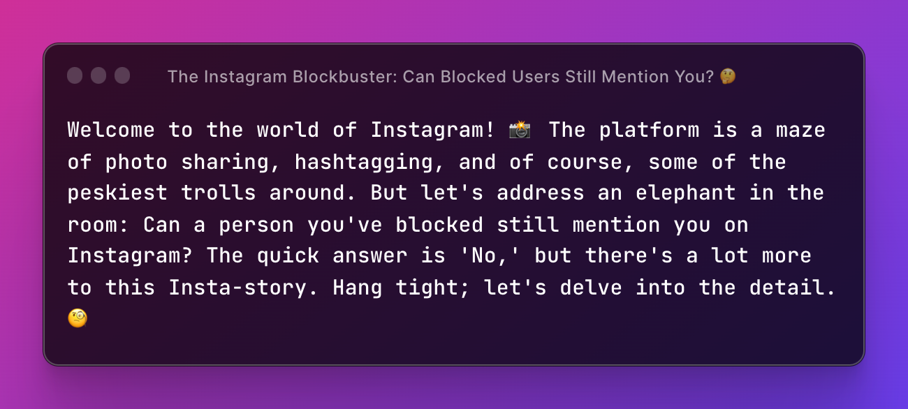 The Instagram Blockbuster: Can Blocked Users Still Mention You? 🤔