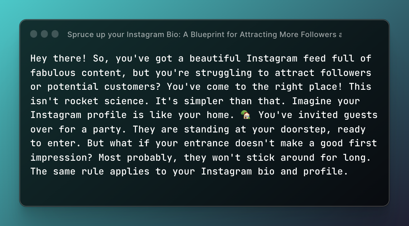 Spruce up your Instagram Bio: A Blueprint for Attracting More Followers and Potential Customers 🚀