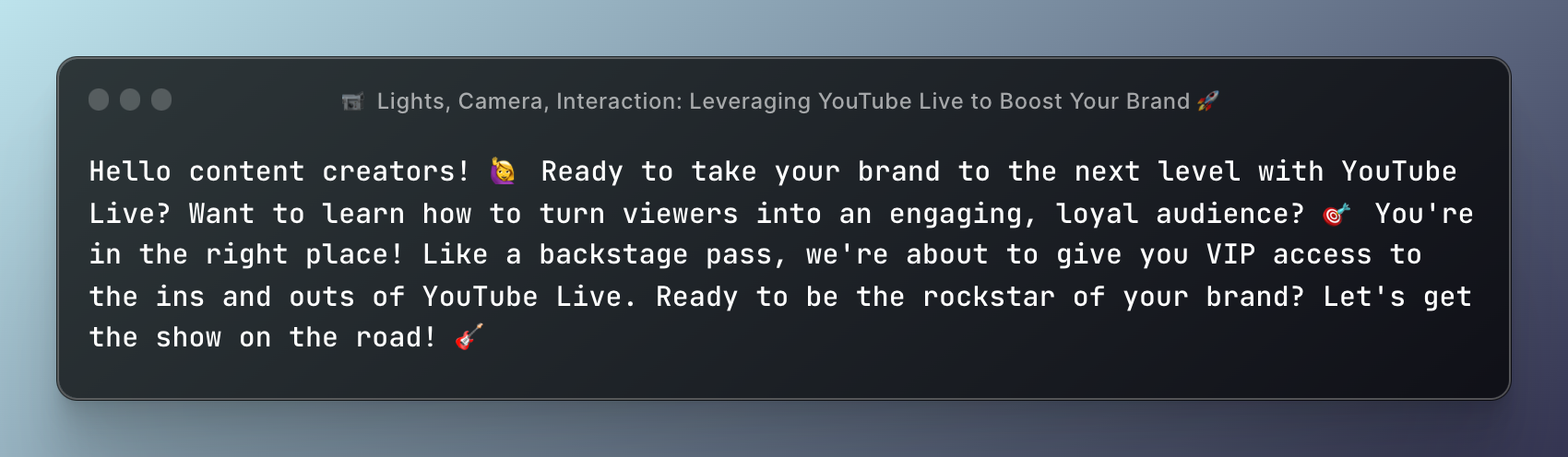 📹 Lights, Camera, Interaction: Leveraging YouTube Live to Boost Your Brand 🚀