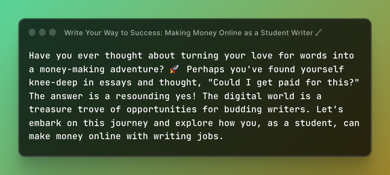 Write Your Way to Success: Making Money Online as a Student Writer 🖋️💰