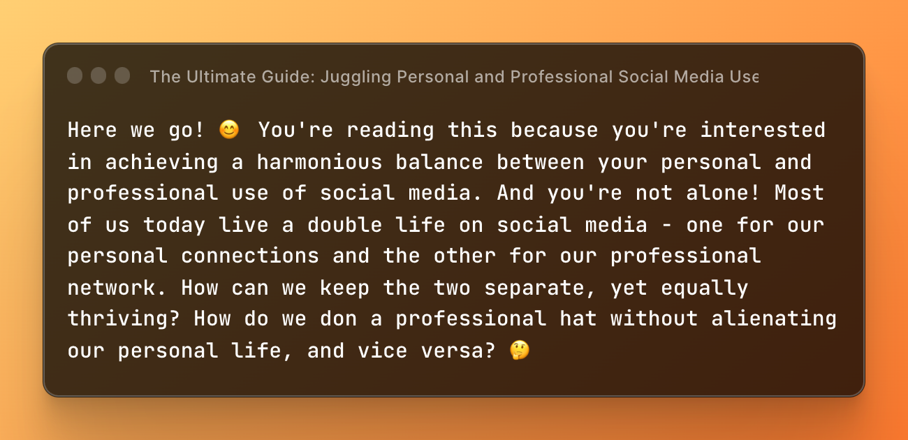 The Ultimate Guide: Juggling Personal and Professional Social Media Use 💼🔮