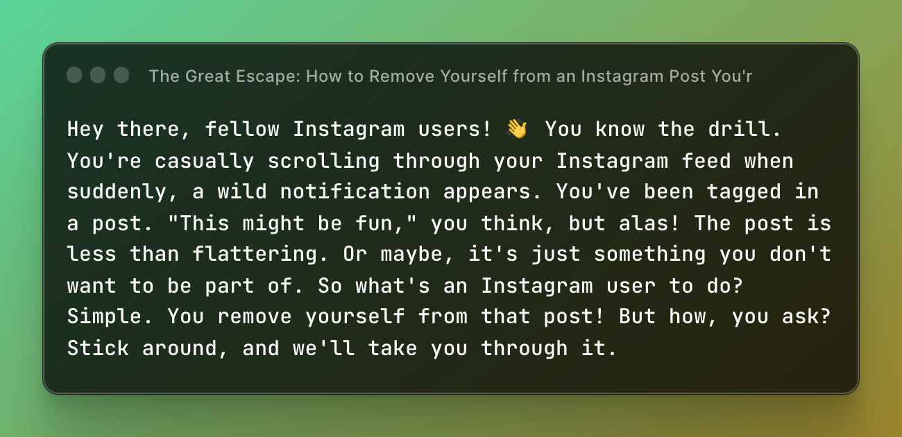 The Great Escape: How to Remove Yourself from an Instagram Post You're Tagged In 🏷️