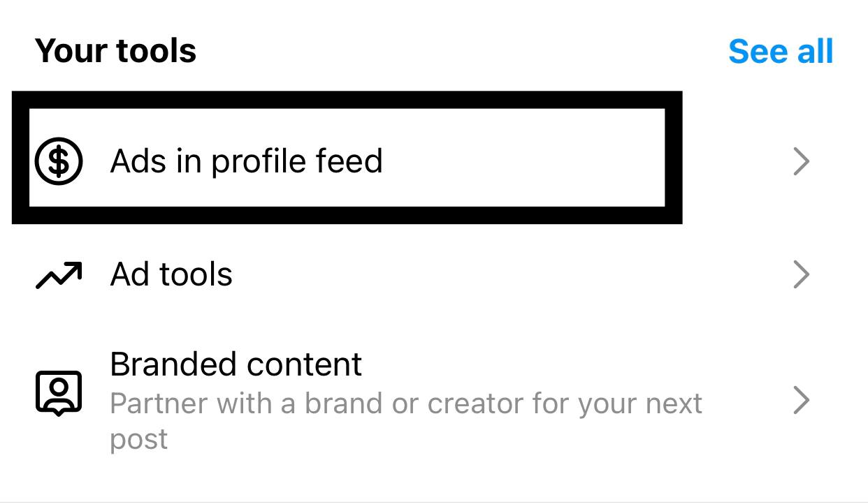 instagram ads in profile feed
